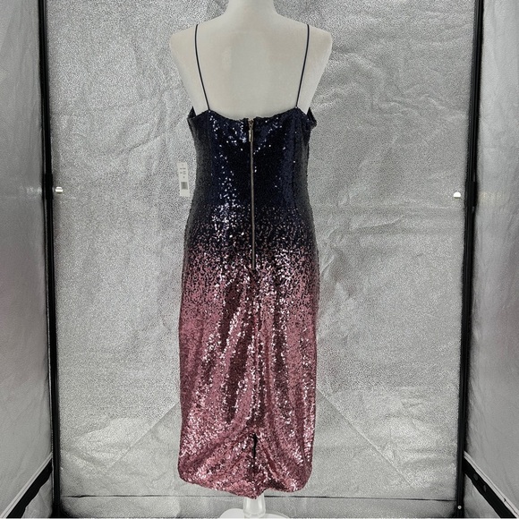 Alexia Admor Ombre Sequin Navy Pink Cocktail Midi Dress NWT Size 12 - Picture 6 of 15